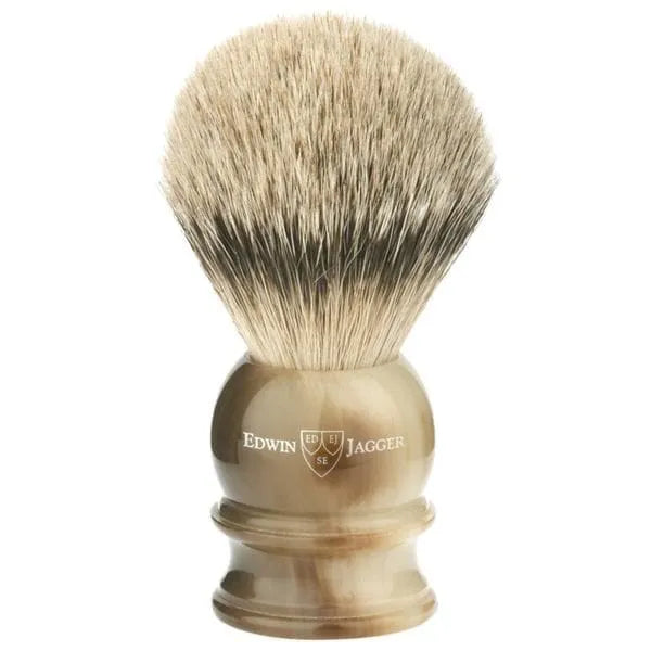 Edwin Jagger Light Horn Medium Silver Tip Shaving Brush