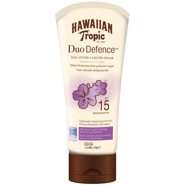 Hawaiian Tropic Duo Defence Sun Lotion SPF 15