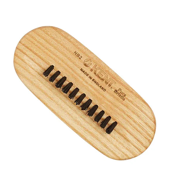 Kent Brushes Beechwood & Black Bristle Nail Brush