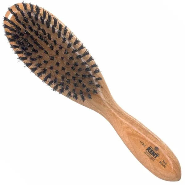 Kent Brushes Cherrywood Black Bristle Oval Brush