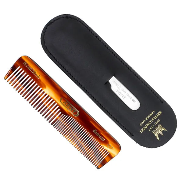 Kent Brushes Comb And File In Leather Case