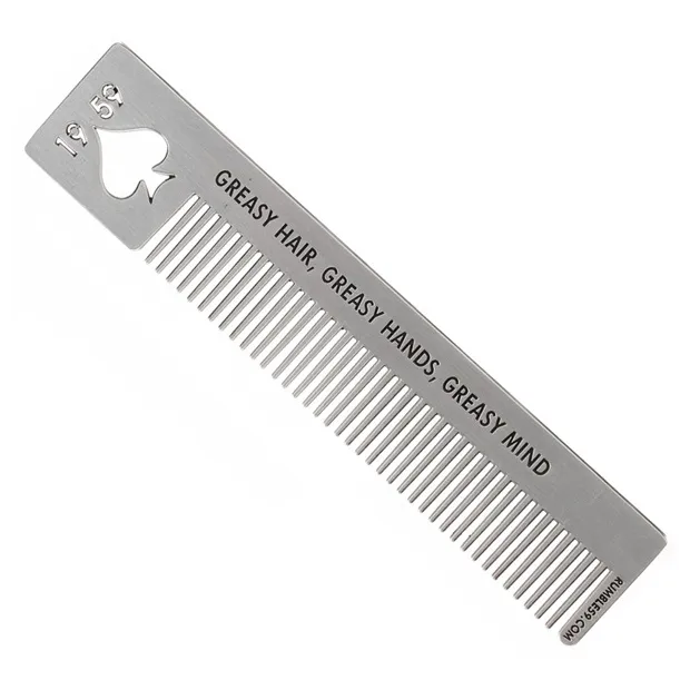 Rumble 59 Stainless Steel Hair Comb, Spades