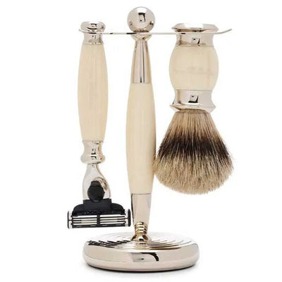 Truefitt & Hill Edwardian Mach3 Shaving Set Ivory Super Badger